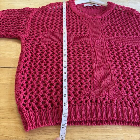 Racer Worldwide Cross Net Sweater Pink Grunge Rock Punk Crochet Unisex Small EUC - Picture 11 of 13